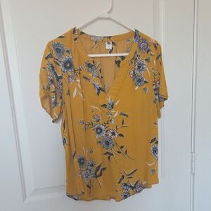Floral Yellow Women's Top